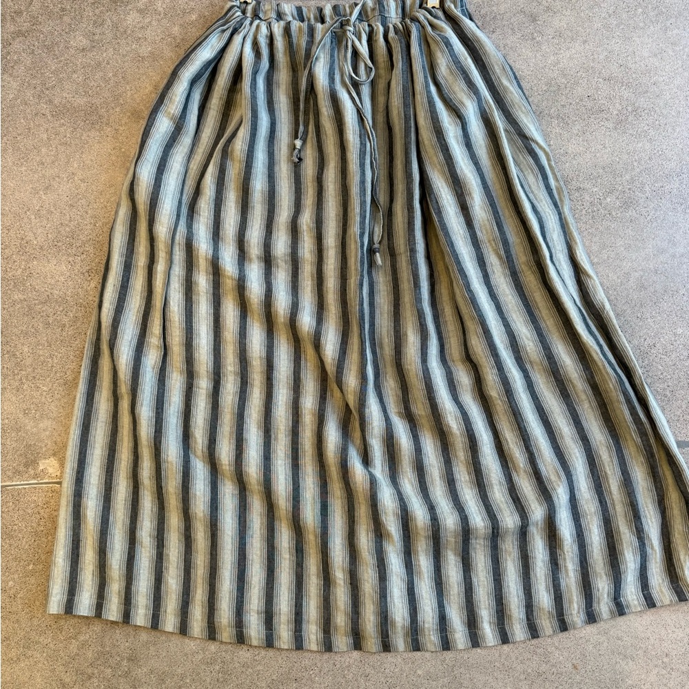 Striped Cotton Linen Custom one size fits most maxi skirt GORGEOUS